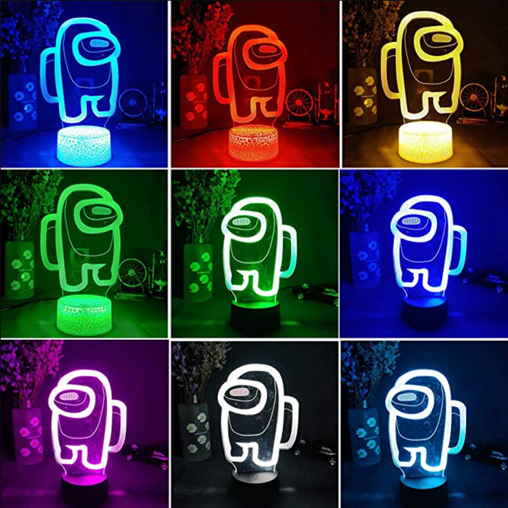 Lampe 3D Among Us multicolore