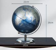 Globe Terrestre Bleu métallique