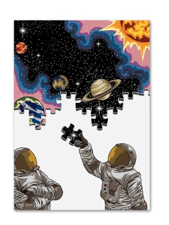 Poster Astronautes puzzle