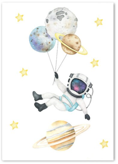 Poster aquarelle astronaute