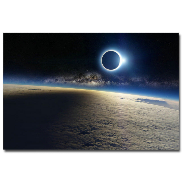 affiche eclipse solaire espace