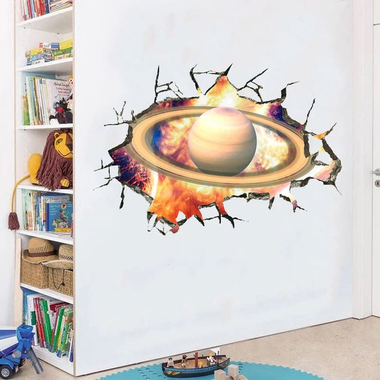 Sticker Mural 3D Saturne