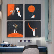 Affiche carré Astronaute et Planète rouge