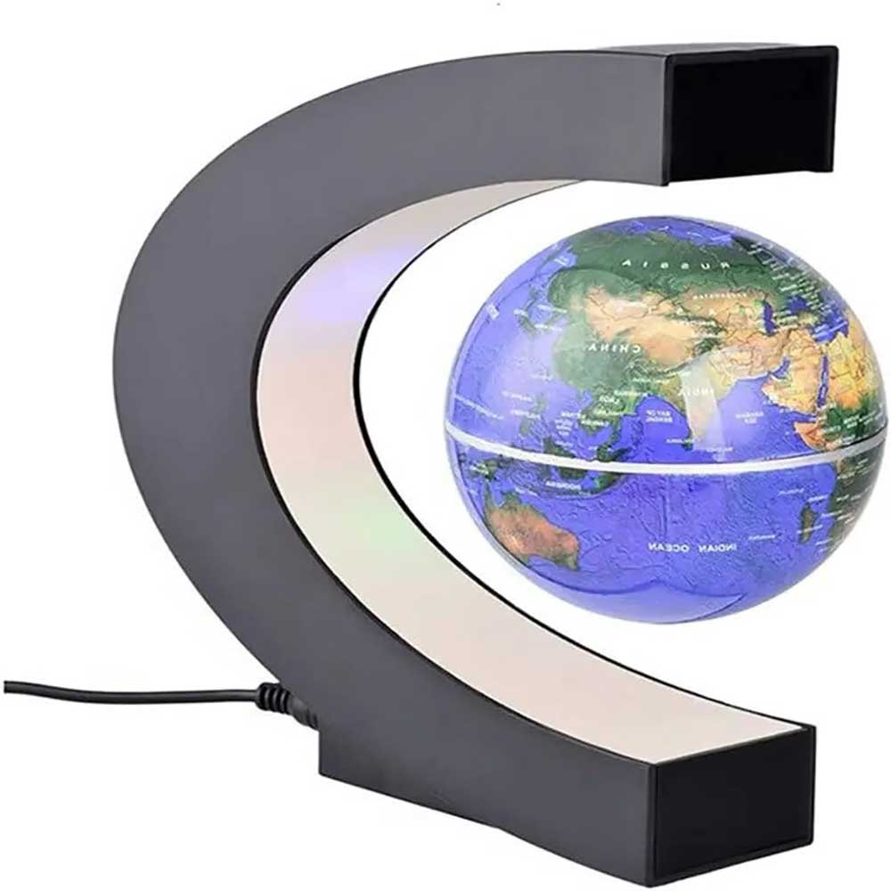 Globe terrestre magnétique support noir