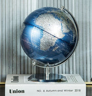 Globe Terrestre Bleu métallique