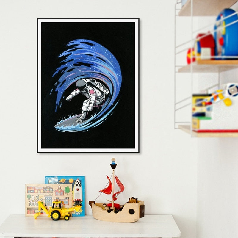 poster astronaute surfer