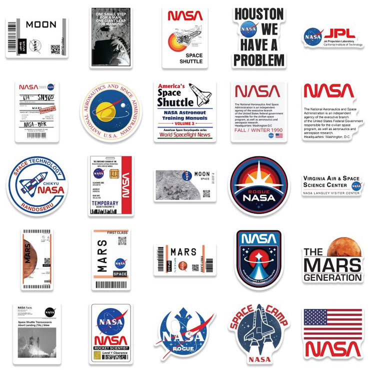 Lot 50 stickers NASA