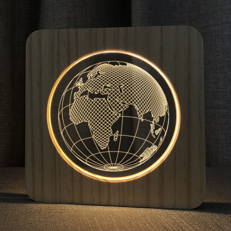 Lampe 3D Planète Terre