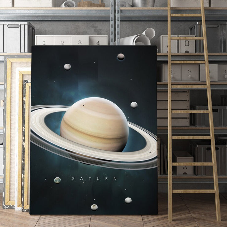 Poster futuriste Saturne