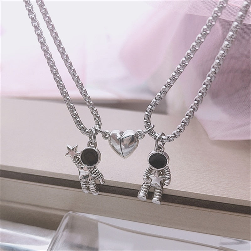 Collier couple Astronautes aimantés