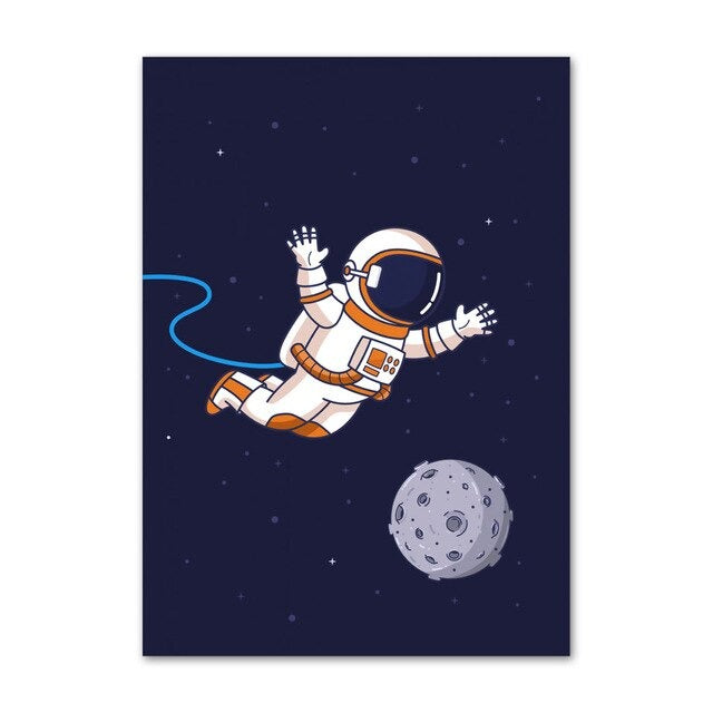 Affiches Astronaute Cartoon