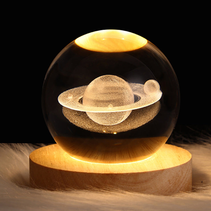 Boule de Cristal lumineuse Saturne –