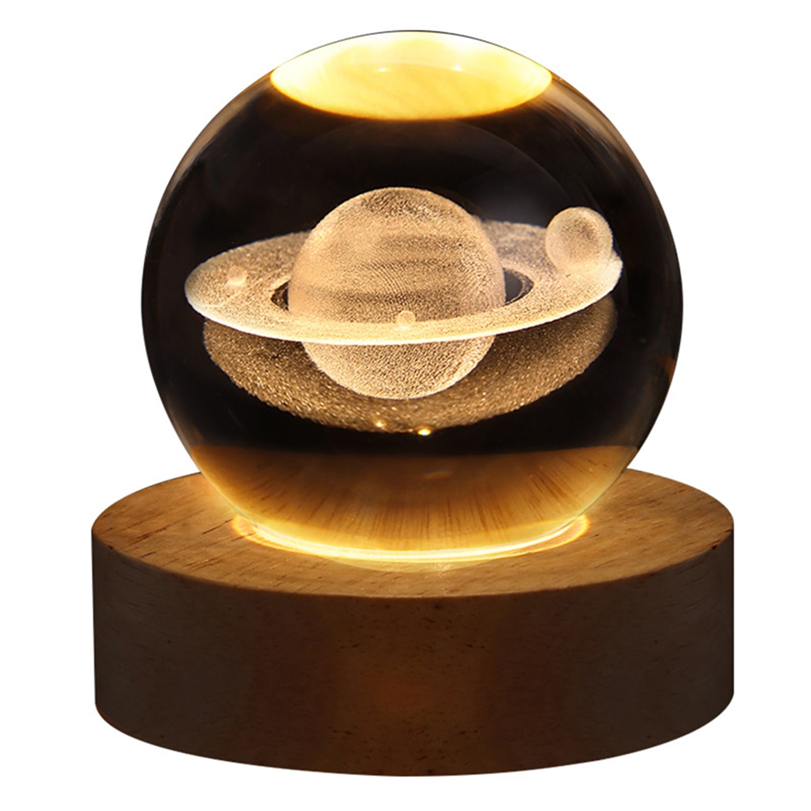 Boule de Cristal lumineuse Saturne