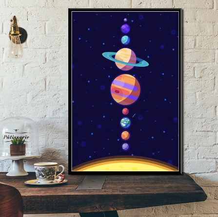 Affiche illustration Système solaire