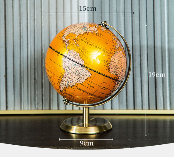 Globe Terrestre Jaune Ambre