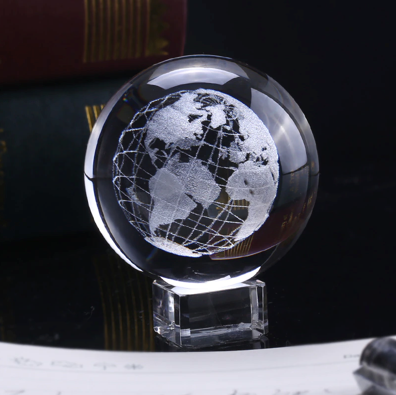 Globe Terrestre Cristal