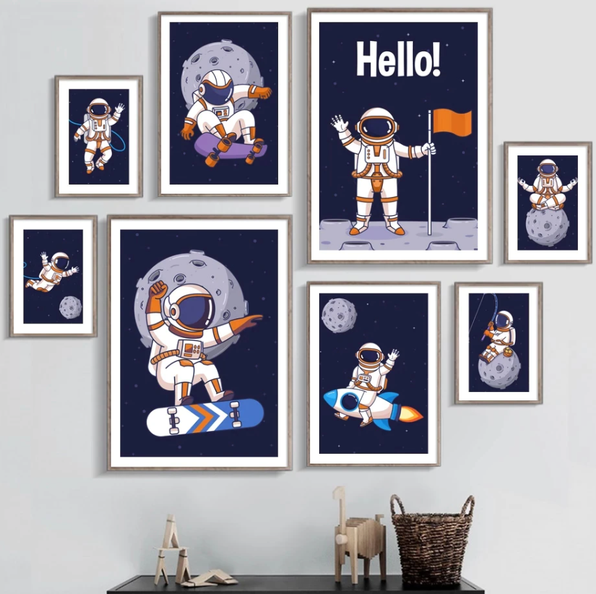 Affiches Astronaute Cartoon