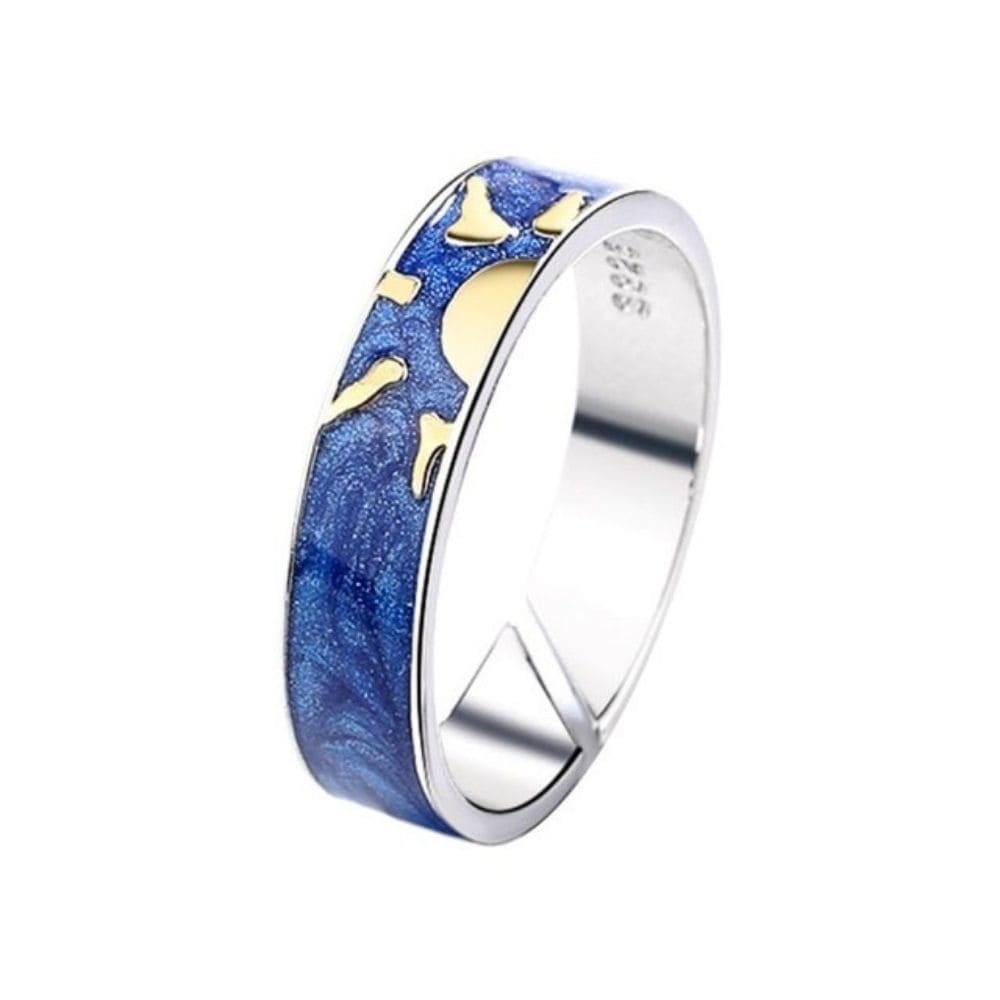 Bague Soleil et Lune Bleu