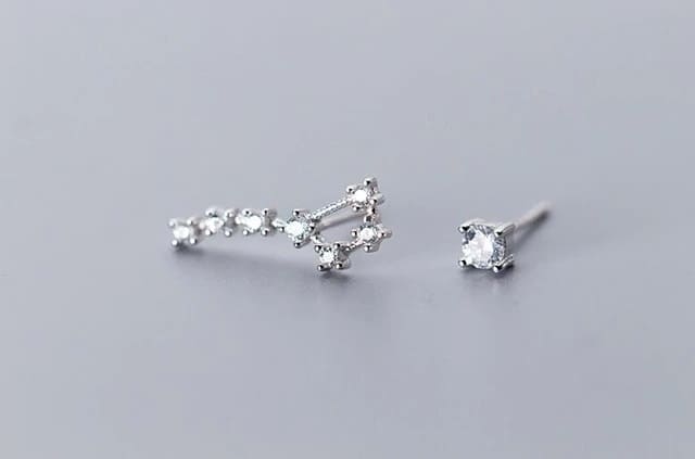 Boucle d'oreille Constellation Grande Ourse Argenté | Espace Stellaire