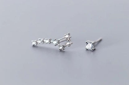 Boucle d'oreille Constellation Grande Ourse Argenté | Espace Stellaire