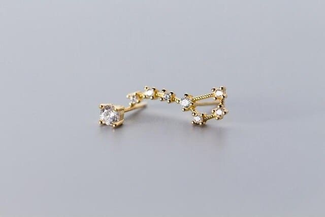 Boucle d'oreille Constellation Grande Ourse Doré | Espace Stellaire