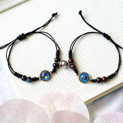 Bracelet cordon Lune et Etoile