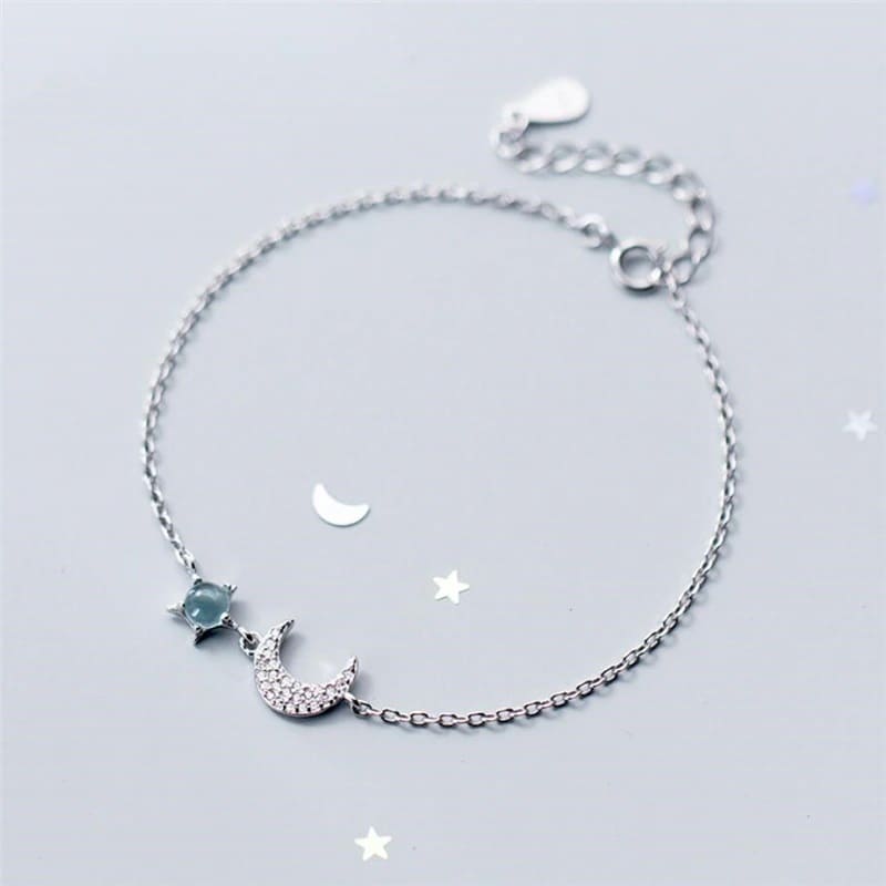 Bracelet Etoile bleue et Croissant de Lune