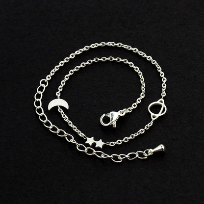 Bracelet Lune Étoile et Planète argenté et doré - Espace Stellaire