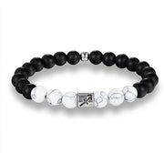 Bracelet Signes du Zodiaque en pierres noires et blanches - Espace Stellaire