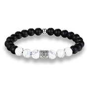Bracelet Signes du Zodiaque en pierres noires et blanches - Espace Stellaire