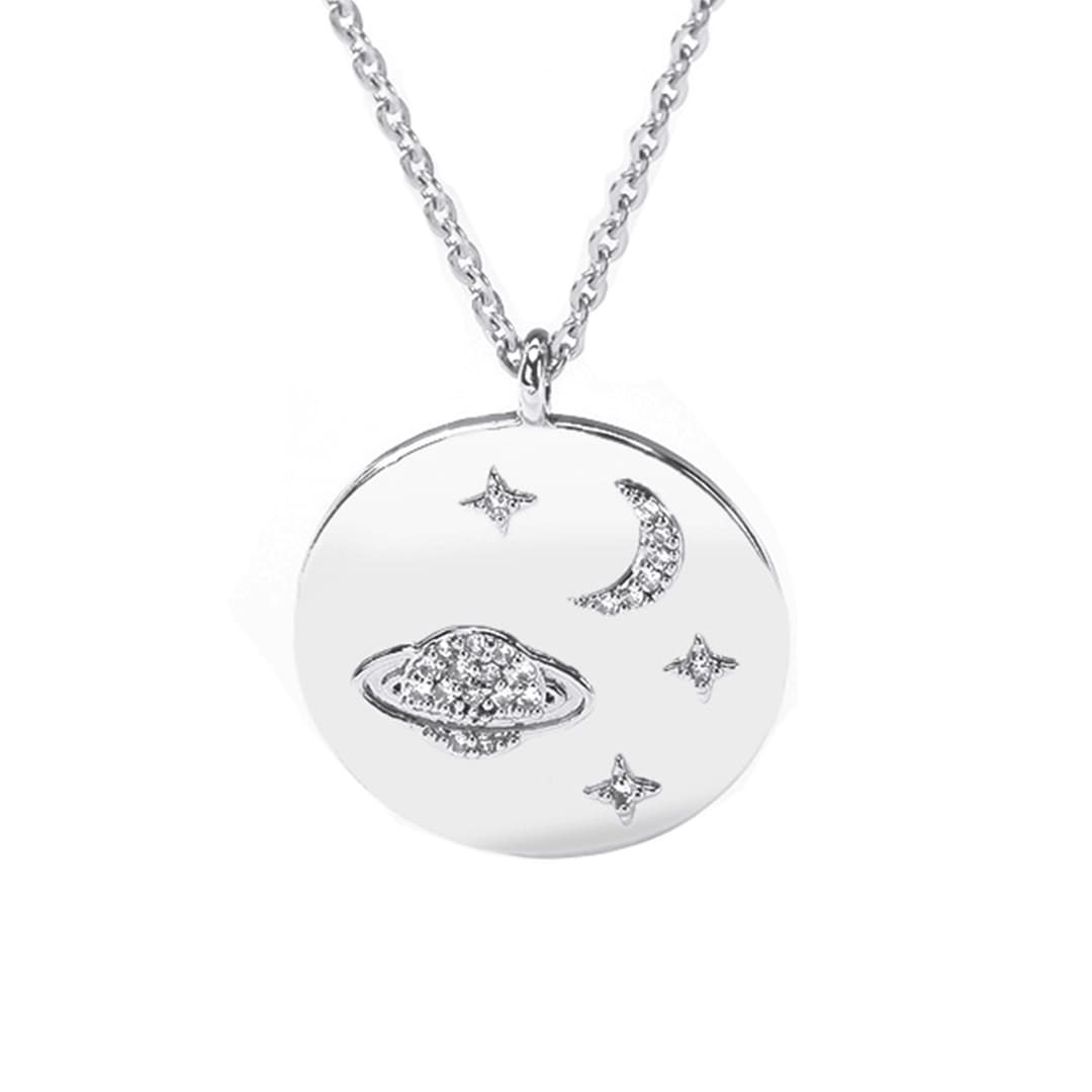 collier pendentif lune argent