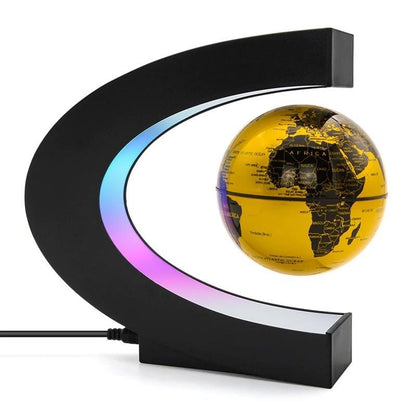Globe terrestre lévitation doré