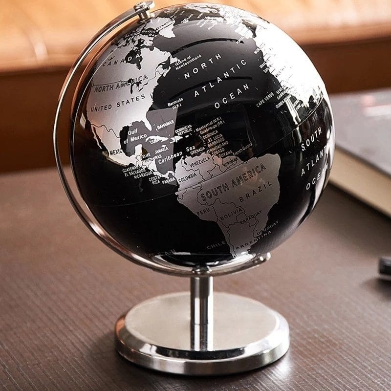 Globe terrestre noir