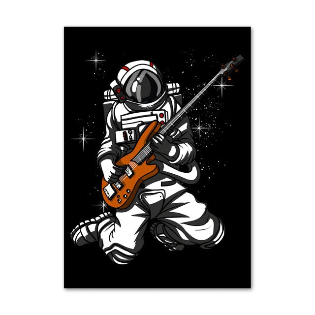 Poster Astronaute jouant de la Guitare