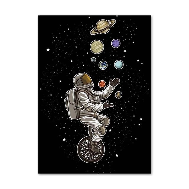 Poster Astronaute Jongleur de Planètes