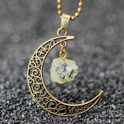 Collier Lune et pierre terrestre