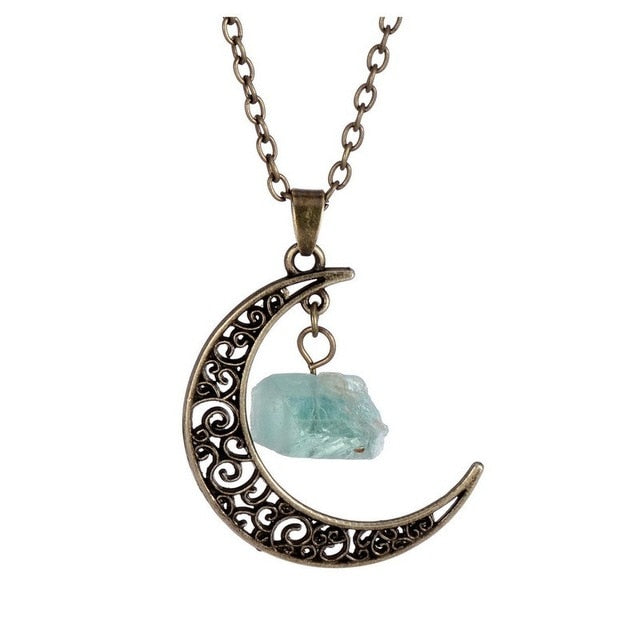 Collier Lune et pierre terrestre