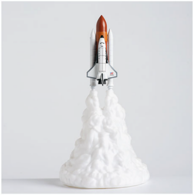 Lampe - Veilleuse Wood Led Space - fusée - voyage dans l'espace - fille -  garçon 