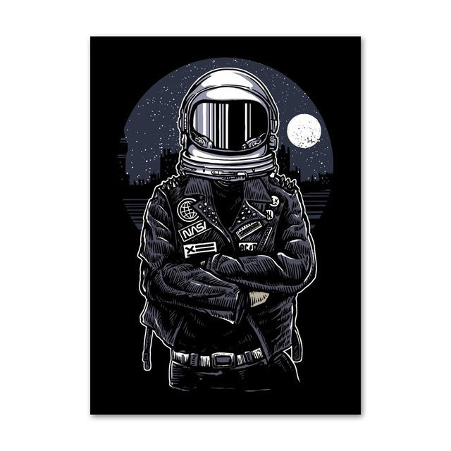 Toile Astronaute Motard | Espace Stellaire