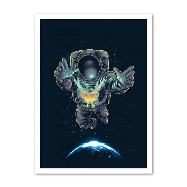 Toile Astronaute Papillon | Espace Stellaire